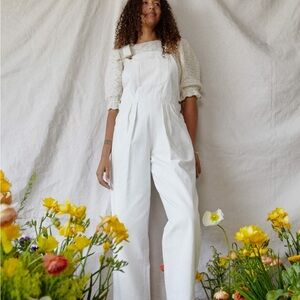 Christy Dawn Nicole Overalls in Alabaster (Altered Hem)